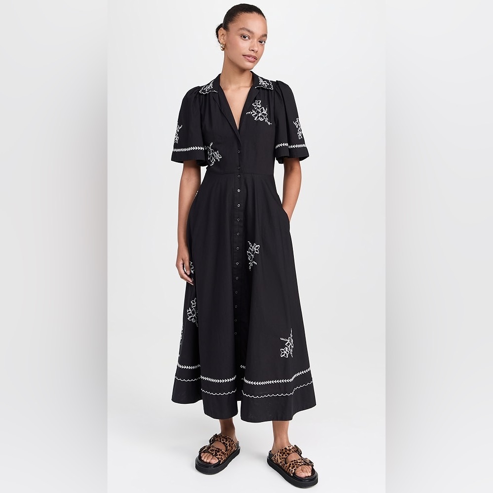 Elegant Black Embroidered Dress by The Great BNWOT
